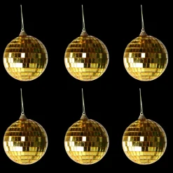 Basic u0026 More 6 stk. Diskokugler til Ophæng i Guld (8cm)> Julepynt & Dekoration|Jul