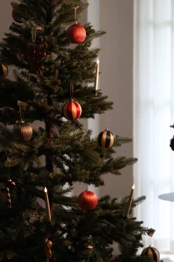 Basic u0026 More 6 stk. Julekugle GABRIEL i Rød (Ø8cm)> Julepynt & Dekoration|Jul