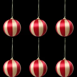 Basic u0026 More 6 stk. Julekugler ERLY (Ø8 cm) Rød> Julepynt & Dekoration|Jul