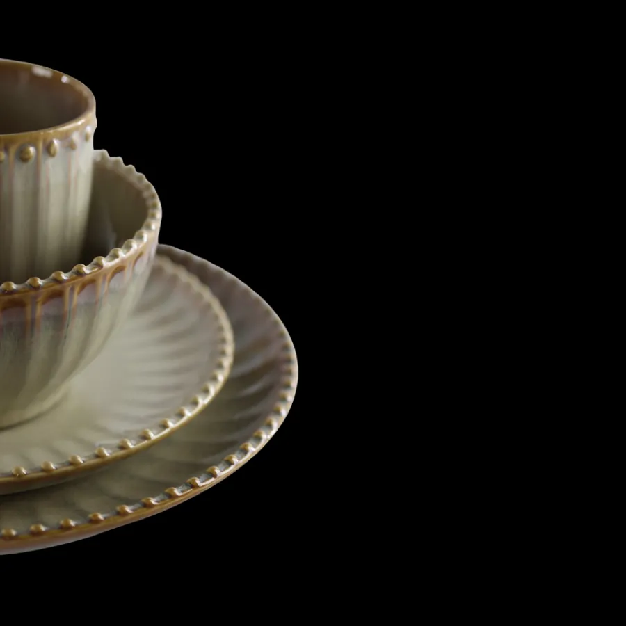 Basic u0026 More 6 stk. Keramik Middagstallerkener FALLON i Reaktiv Beige (Ø27cm)> Julegaver Til Hende|Middagstallerkener