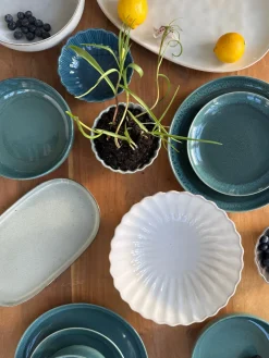 Basic u0026 More 6 stk. Keramik Middagstallerken ANDREA i Grøn (Ø27cm)><noscript><img width=