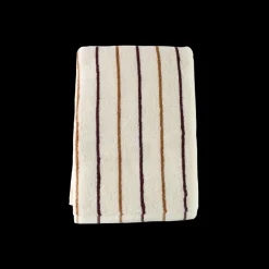 Basic u0026 More Badehåndklæde m Creme Brun og Burgandy Stribe METHE (70x140cm)> Julegaver Til Hende|Håndklæder