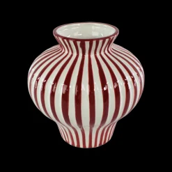 Basic u0026 More BETSY Vase (Ø 21 x 21cm) Burgandy Stribe><noscript><img width=