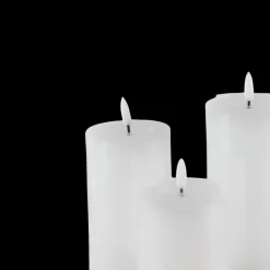 Basic u0026 More Bloklys Resin 3D Flamme m. Fjernbetjening Hvid 3 stk><noscript><img width=