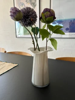 Basic u0026 More BYRON Vase (Ø17,4x24,4 cm) Lysegrå m Stribe><noscript><img width=