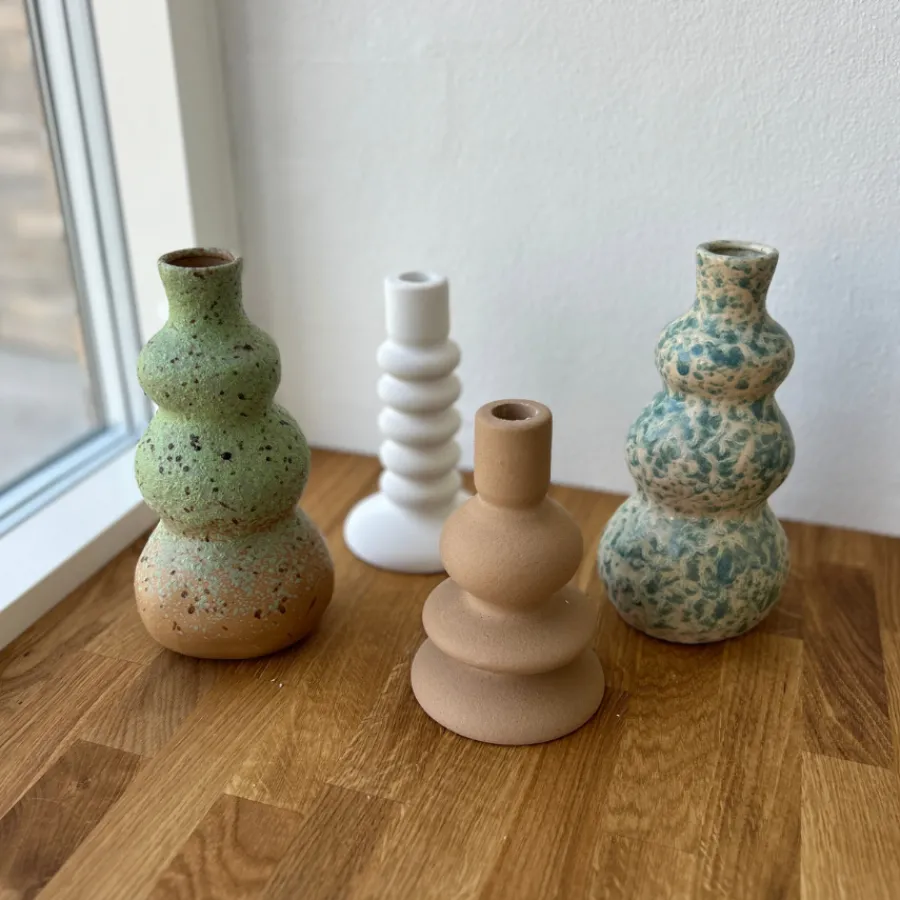 Basic u0026 More COSTI Lysestage (10,7x10,7x16cm) Brun> Julegaver Til Hende|Lysestager & Stearinlys