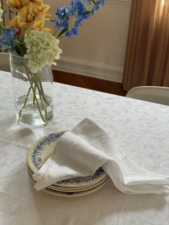 Basic u0026 More Dug i Jacquard METTE (140x320cm) Hvid><noscript><img width=