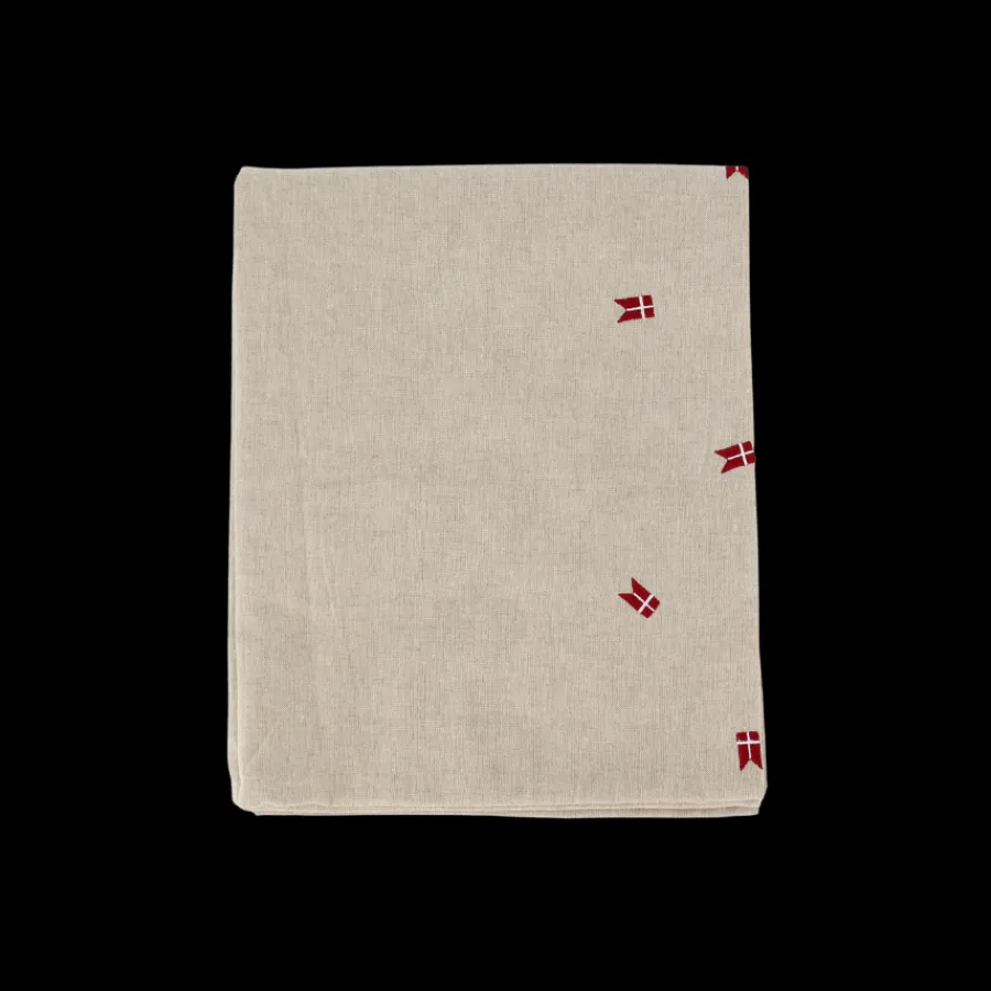 Basic u0026 More Dug m. Broderet Dansk Flag ( 140x270cm) Hørfarve> Julegaver Til Hende|Julegaver Til Ham