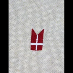 Basic u0026 More Dug m. Broderet Dansk Flag ( 140x270cm) Hørfarve><noscript><img width=