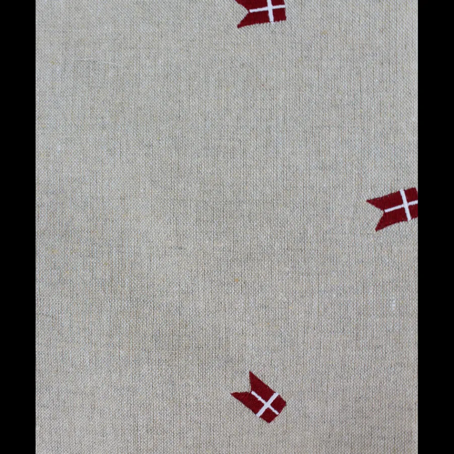 Basic u0026 More Dug m. Broderet Dansk Flag ( 140x270cm) Hørfarve> Julegaver Til Hende|Julegaver Til Ham