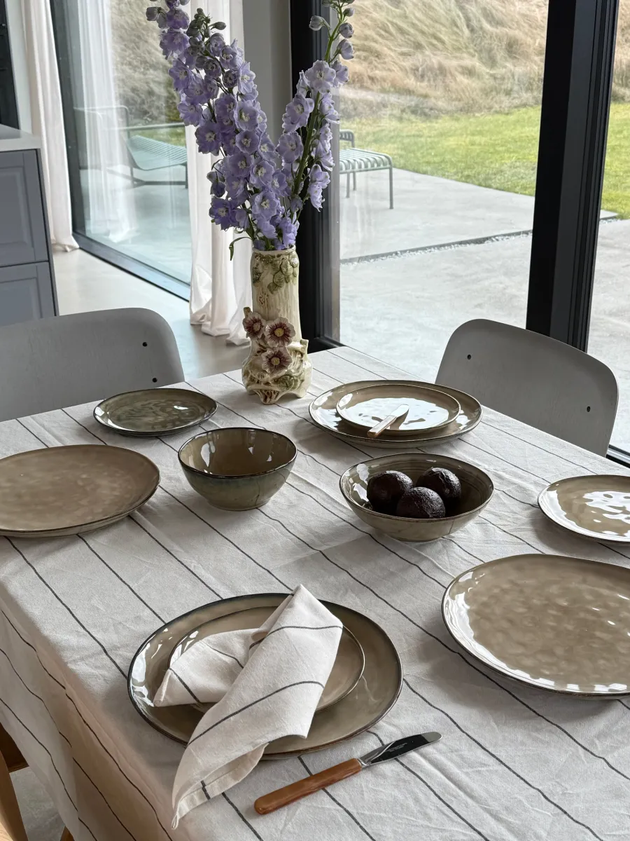 Basic u0026 More Dug m Natur og Sort Stribe FREYA (140x220cm)> Julegaver Til Hende|Duge