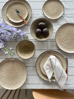 Basic u0026 More Dug m Natur og Sort Stribe FREYA (140x220cm)><noscript><img width=