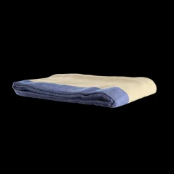 Basic u0026 More Dug (140x220cm) Ecru Malange m. Blå Stribe> Duge