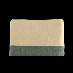 Basic u0026 More Dug (140x220cm) Ecru Malange m. Grøn Stribe><noscript><img width=