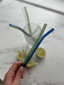 Basic u0026 More ELFI Glassugerør med Rensebørste (4stk) Grøn><noscript><img width=