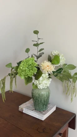 Basic u0026 More Evighedsbuket Nordisk Natur m. Hvide og Grønne Blomster><noscript><img width=