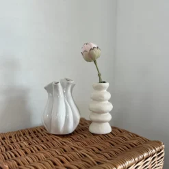 Basic u0026 More FABIEN Vase bubble (9,8x9,8x20cm) Natural sand><noscript><img width=