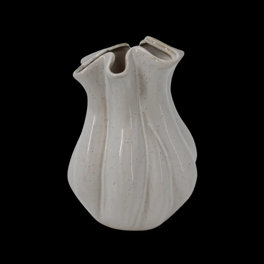 Basic u0026 More FABROA Buet Vase (15x15x21,2cm) Hvid> Julegaver Til Hende|Vaser & Krukker