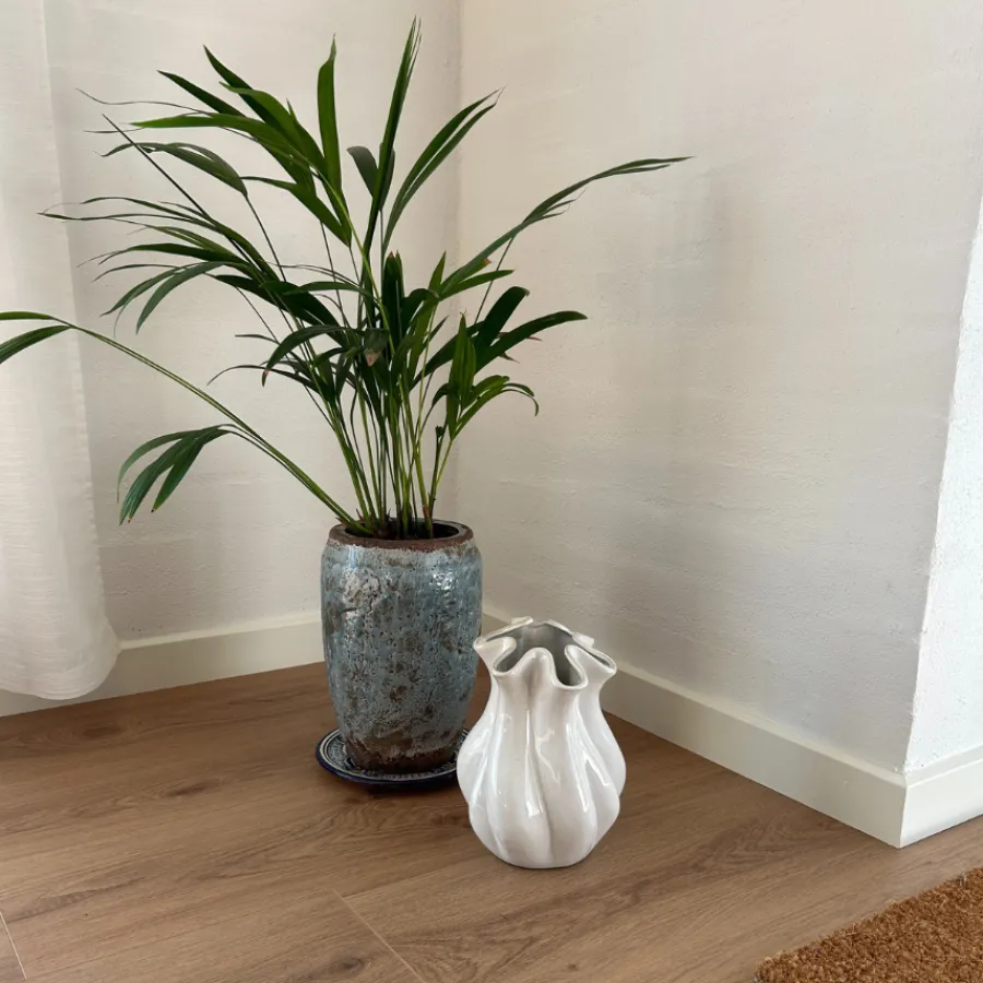 Basic u0026 More FABROA Buet Vase (15x15x21,2cm) Hvid> Julegaver Til Hende|Vaser & Krukker