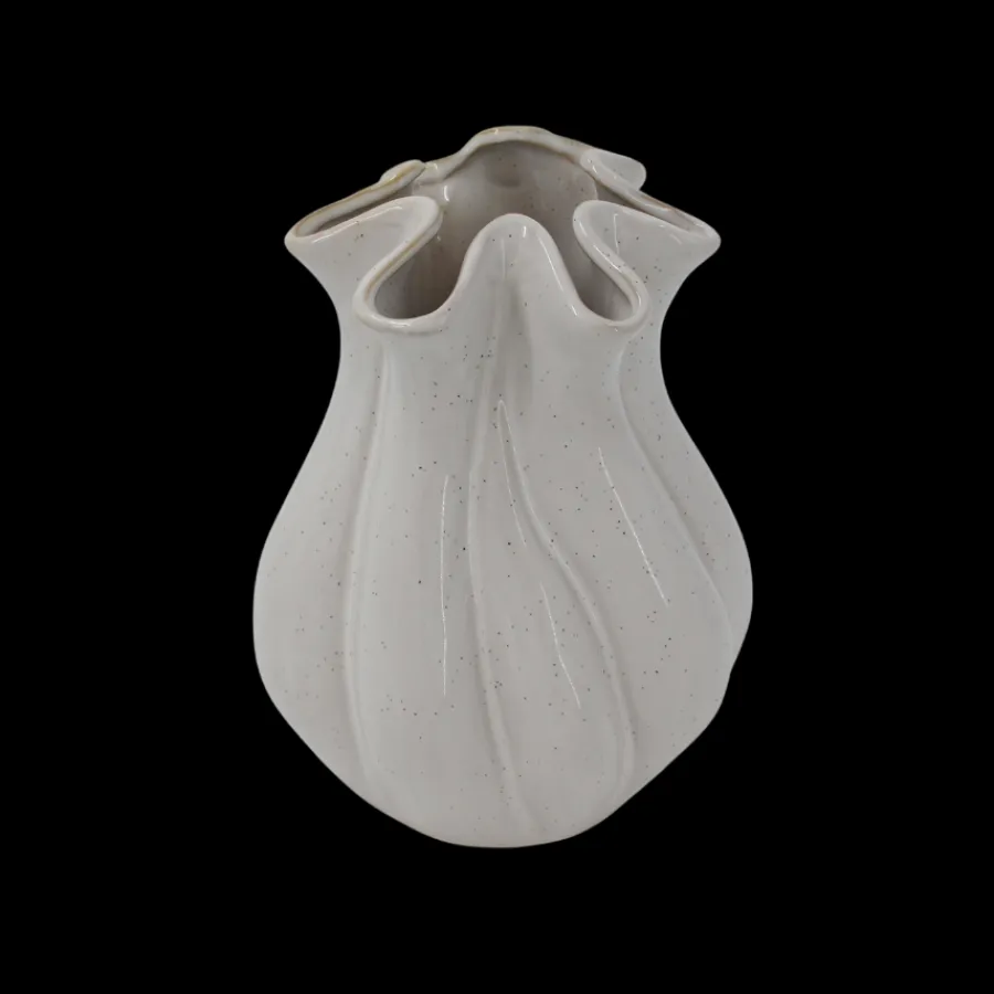Basic u0026 More FABROA Buet Vase (15x15x21,2cm) Hvid> Julegaver Til Hende|Vaser & Krukker