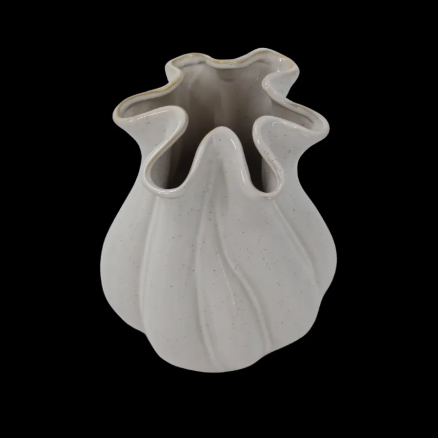Basic u0026 More FABROA Buet Vase (15x15x21,2cm) Hvid> Julegaver Til Hende|Vaser & Krukker