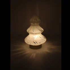 Ukendt Glas Juletræ m. LED (14x21cm)><noscript><img width=