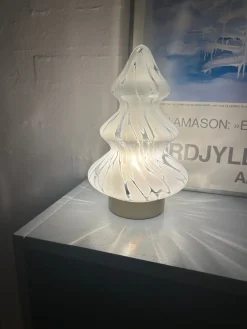 Ukendt Glas Juletræ m. LED (14x21cm)><noscript><img width=