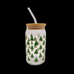 Basic u0026 More Glas m Sugerør Juletræ Design (450ml)> Borddækning Til Jul|Vandglas