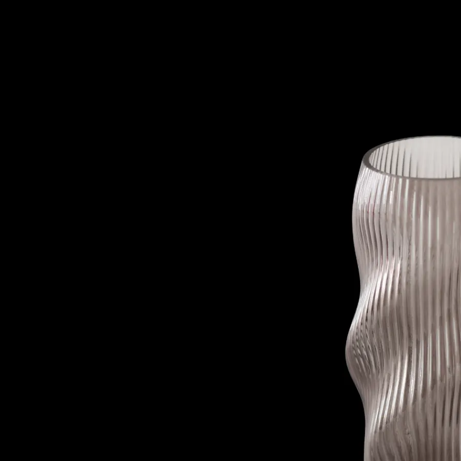 Basic u0026 More Glas Vase ANJO (H 30cm) Grå> Julegaver Til Hende|Vaser & Krukker