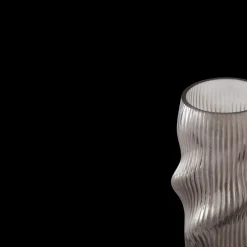 Basic u0026 More Glas Vase ANJO (H 25cm) Grå><noscript><img width=