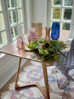 Basic u0026 More Glas Vase MEVA (15,5x17x28cm) Blå><noscript><img width=