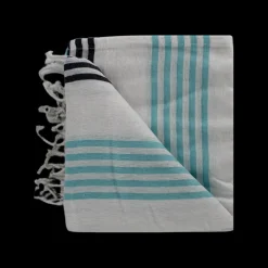 Ukendt HAMMAN Håndklæde m/stribe (90x170cm) Marine/Blå/Hvid> Julegaver Til Ham|Håndklæder