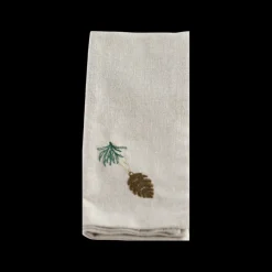 Basic u0026 More Julemundserviet m Grankogle Broderi (40x40cm)> Borddækning Til Jul|Servietter