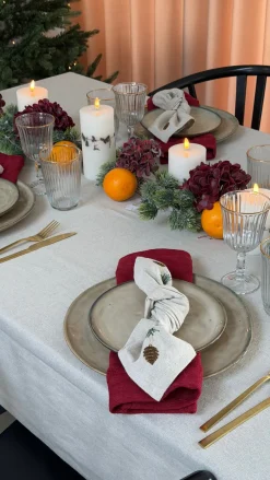 Basic u0026 More Julemundserviet m Grankogle Broderi (40x40cm)><noscript><img width=