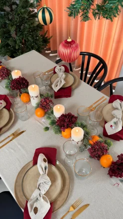 Basic u0026 More Julemundserviet m Grankogle Broderi (40x40cm)><noscript><img width=