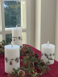 Basic u0026 More LED Vokslys 3 stk. Juleguirlande m. Fjernbetjening> Julepynt & Dekoration|Jul