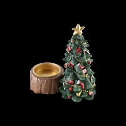 Basic u0026 More Lysholder Juletræ m. Pynt Polyresin Grøn (15cm)><noscript><img width=