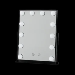 Basic u0026 More Make up spejl m. 12 pærer ERSELAN (35,5x45) Sort> Julegaver Til Hende|Makeup & Tilbehør