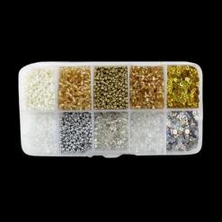 Basic u0026 More Perler i æske m/10 rum, mix guld/sølv> Julegaver Til Hende|Øvrige Hobbyartikler