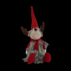 Basic u0026 More Rensdyr BAZE Rød og Grå (18x15x45cm)><noscript><img width=