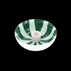 Basic u0026 More Rund Lysestage ECLIN i Blå & Grøn (Ø13,3 x 5cm)> Julegaver Til Hende|Lysestager & Stearinlys