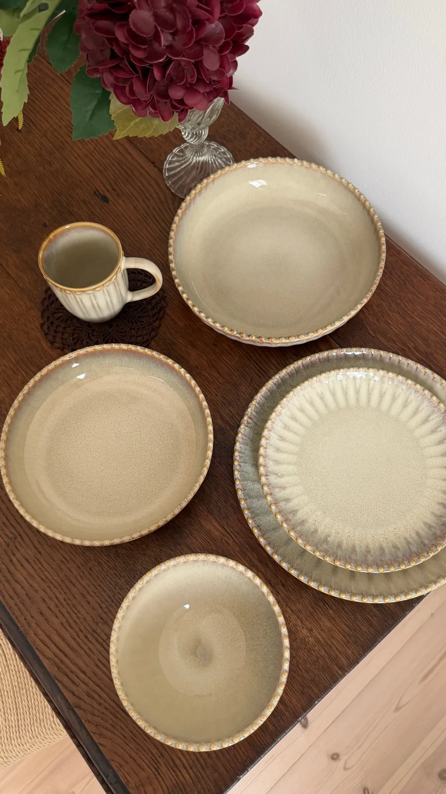 Basic u0026 More Skål FALLON (Ø22x5 cm) Reaktiv Beige> Julegaver Til Hende|Skåle & Fade