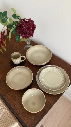 Basic u0026 More Skål FALLON (Ø16x8 cm) Reaktiv Beige> Julegaver Til Hende|Skåle & Fade