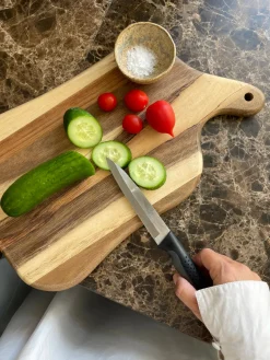 Basic u0026 More Skærebræt m. Jutestrop ( Ø39x24x1,8cm).><noscript><img width=