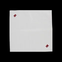 Basic u0026 More Stofserviet m. Broderet Dansk flag. (40x40cm) Hvid> Julegaver Til Hende|Servietter