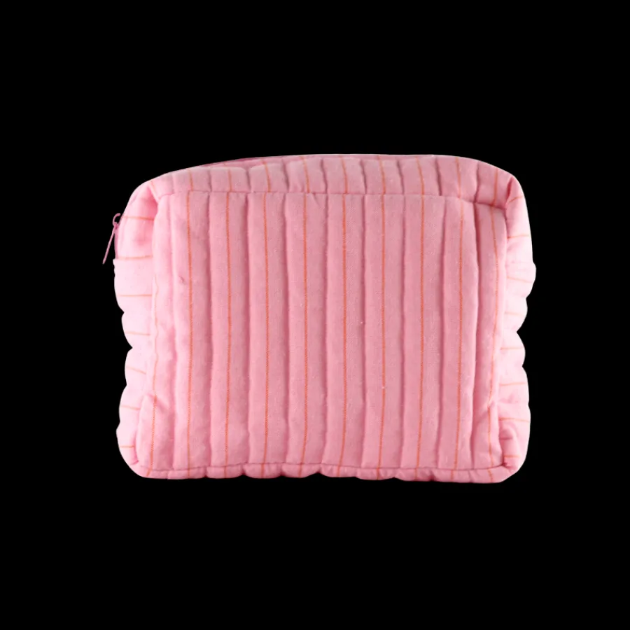 Basic u0026 More Toilettasker m Lyserød og Orange Stribe EASON ( 27x10x20cm) Stor> Julegaver Til Hende|Toilettasker