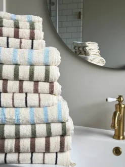 Basic u0026 More Vaskeklud m Creme, Brun og Grå Stribe FRIDO(30x30cm) 1><noscript><img width=