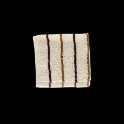 Basic u0026 More Vaskeklud m Creme, Brun og Burgandy Stribe METHE (30x30cm)> Julegaver Til Hende|Håndklæder