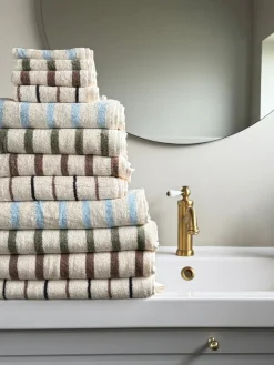 Basic u0026 More Vaskeklud m Stribe Grøn BHANI(30x30cm)> Julegaver Til Hende|Håndklæder