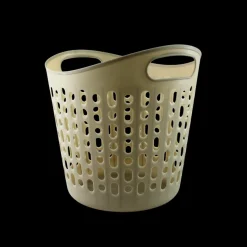 Basic u0026 More Vasketøjskurv plast i Beige MARTIN (Ø39x40 cm)><noscript><img width=